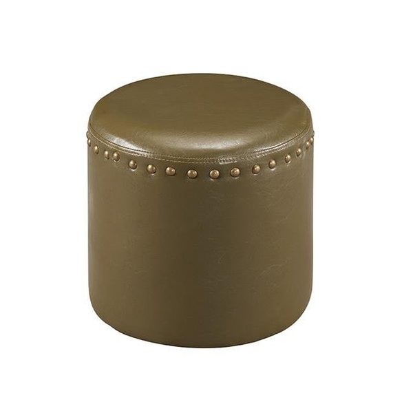 Kb KB 3217-GR Faux Leather Round Ottoman - Green 3217-GR